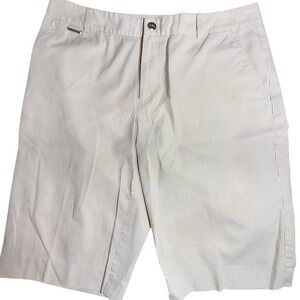 Lauren Ralph Lauren Active Seersucker Striped Bermuda Shorts Tan White Size 8